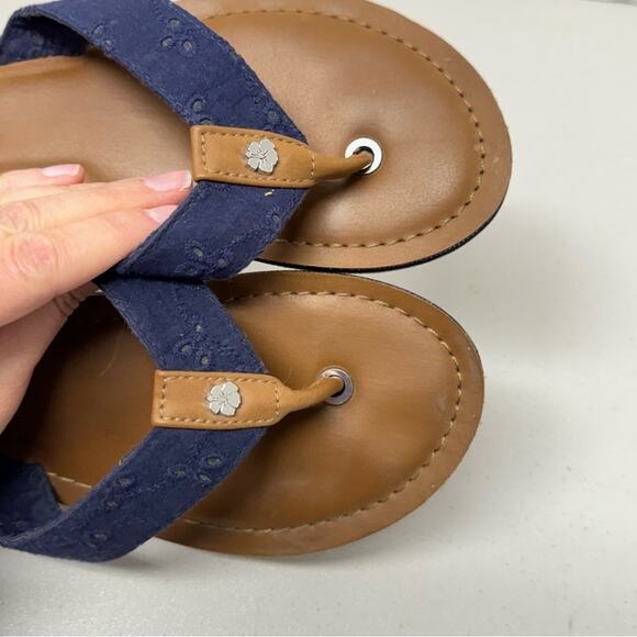 Tommy Bahama Blue Eyelet Flip Flop Sandals Womens 7 Classic Beachy Vacation - Picture 7 of 7